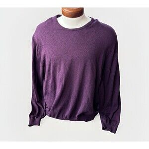 Hickey Freeman Mens Purple Cashmere Cotton Blend Sweater Size XL